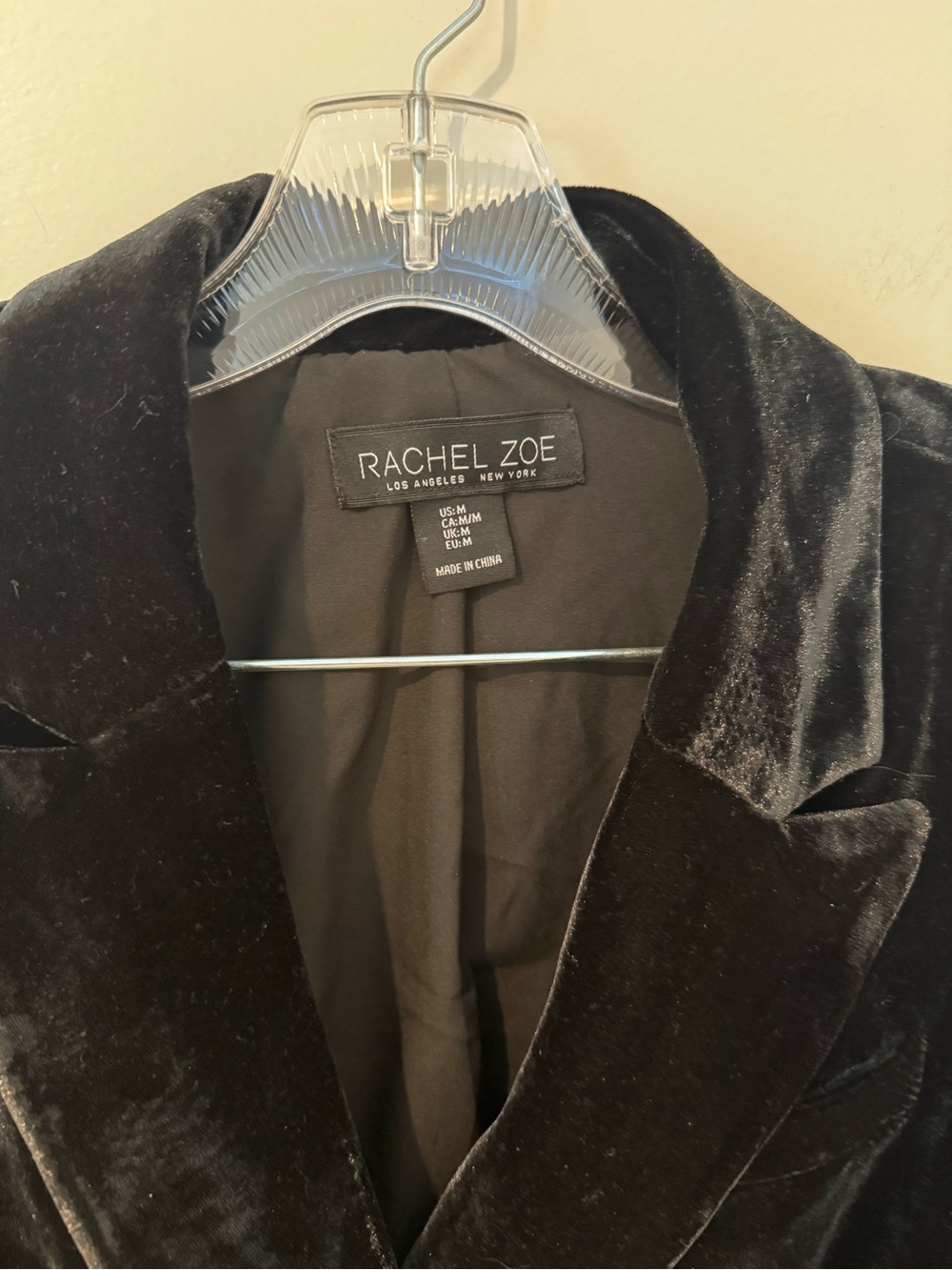 Rachel Zoe Black Velvet Double Breasted Gold Button Blazer Medium - Picture 7 of 12